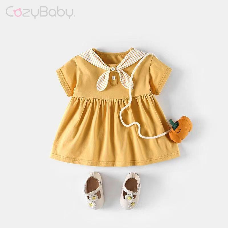 Đầm Công Chúa Tay Phồng Đính Nơ Thời Trang Mùa Hè Hàn Quốc 2023 Mới Cho Bé Gái