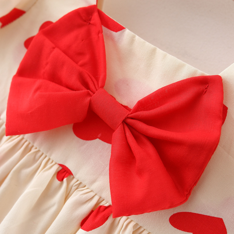 Đầm Công Chúa Tay Phồng Đính Nơ Thời Trang Mùa Hè Hàn Quốc 2023 Mới Cho Bé Gái