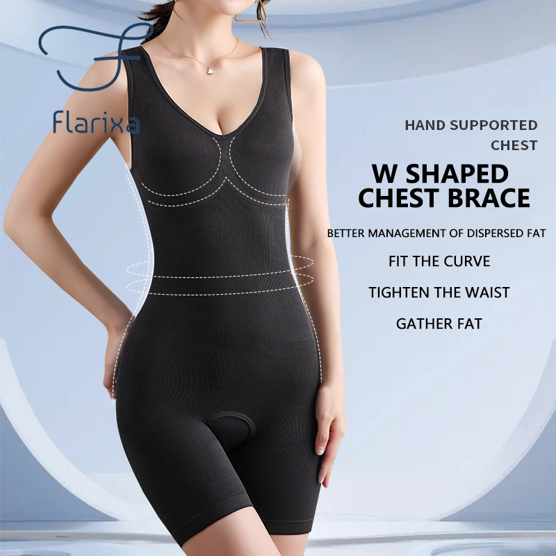 Flarixa body shapewear waist trainer nữ bodysuit plus size butt lifter body shaper open crotch tummy control seamless slimming corset underwear 5xl