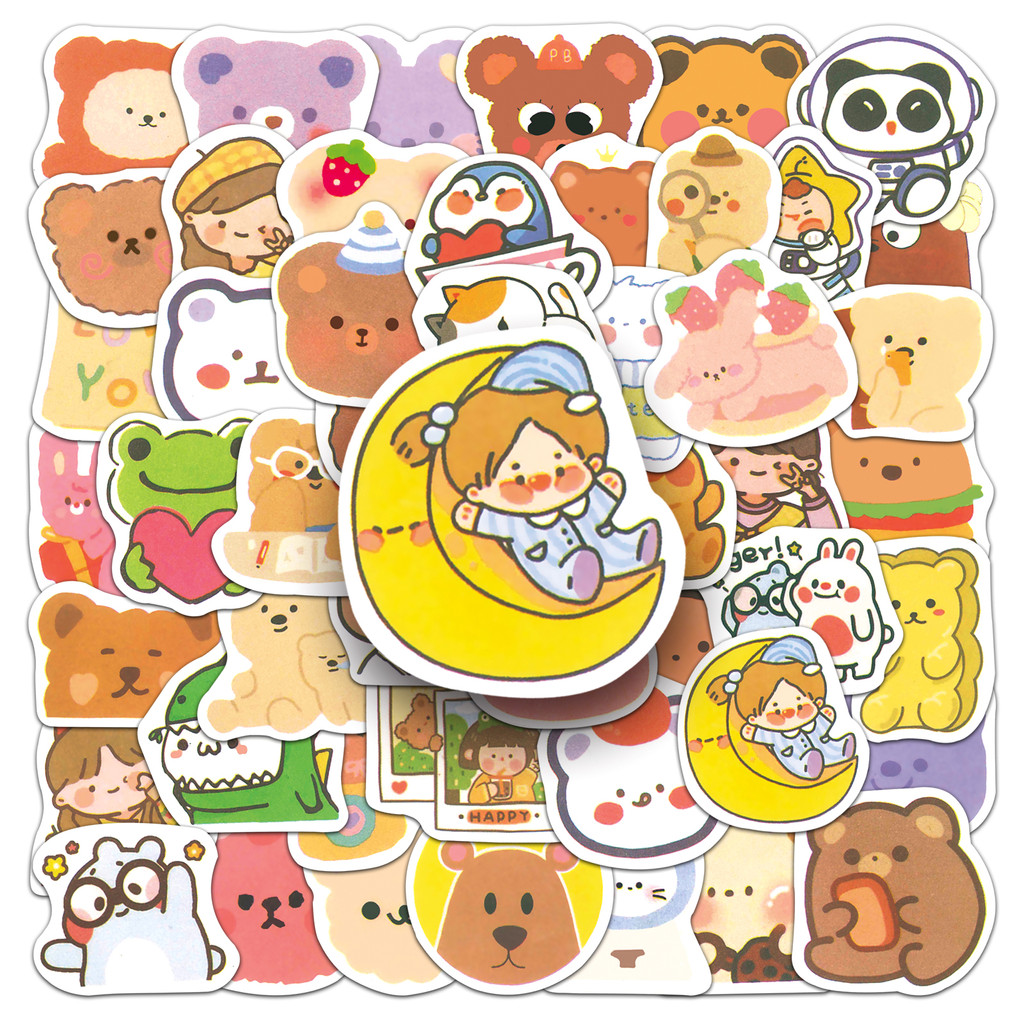 Bộ 100 Miếng Dán Họa Tiết Hoạt Hình Vui Nhộn Chống Thấm Nước Trang Trí Xe Hơi / Nhà Cửa