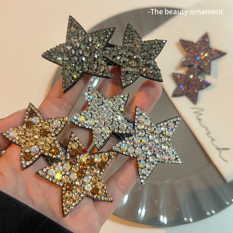 Kẹp Tóc Đính Đá Hình Ngôi Sao Năm Cánh Phong Cách Hàn Quốc Cao Cấp Cho Nữ