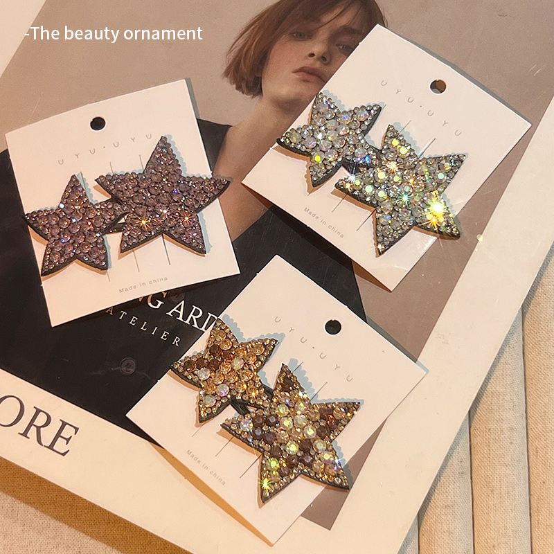 Kẹp Tóc Đính Đá Hình Ngôi Sao Năm Cánh Phong Cách Hàn Quốc Cao Cấp Cho Nữ