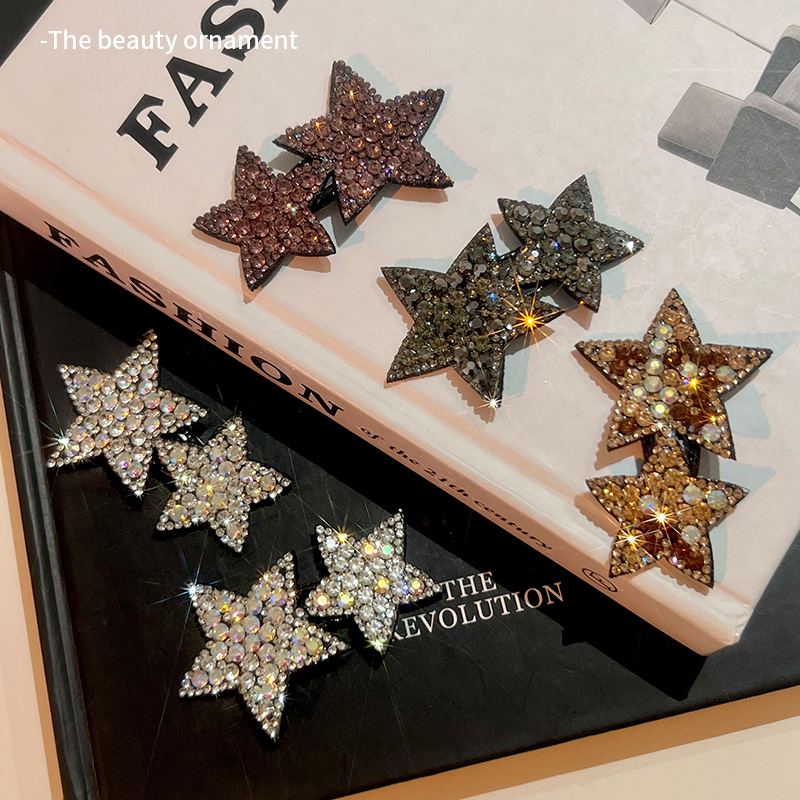 Kẹp Tóc Đính Đá Hình Ngôi Sao Năm Cánh Phong Cách Hàn Quốc Cao Cấp Cho Nữ