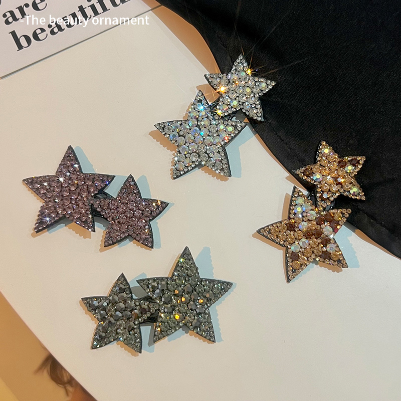 Kẹp Tóc Đính Đá Hình Ngôi Sao Năm Cánh Phong Cách Hàn Quốc Cao Cấp Cho Nữ