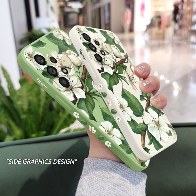 Ốp Điện Thoại Silicon Dẻo Họa Tiết Hoa Nhài Xinh Xắn Cho Samsung Galaxy A73 A53 A33 A23 4G 5G
