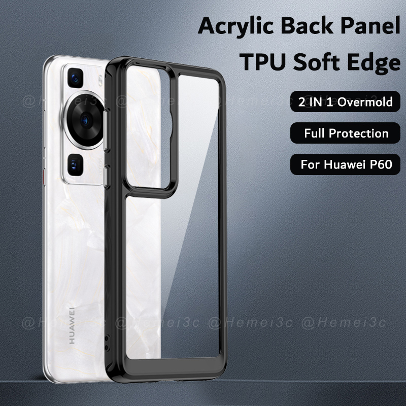 Ốp Điện Thoại Nhựa Acrylic Cứng Trong Suốt Chống Sốc Cho Huawei P60 Pro