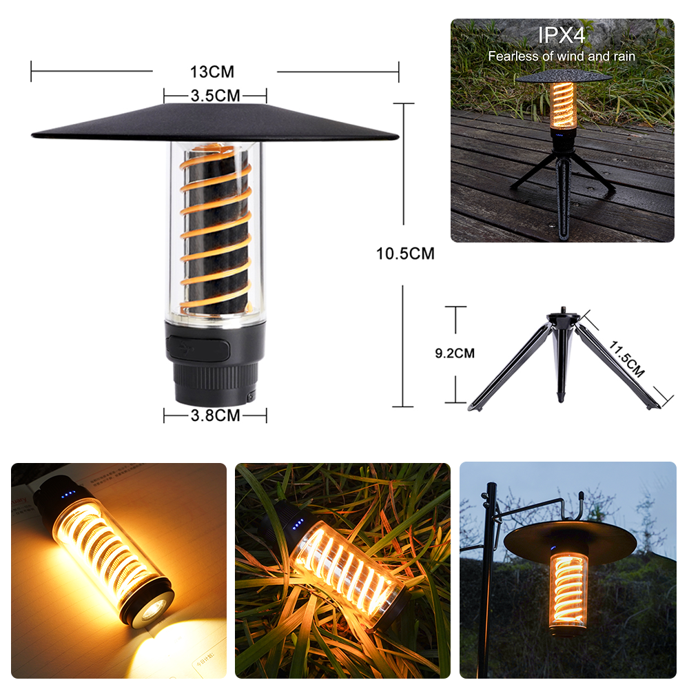Đèn LED Di Động Chống Thấm Nước Có Thể Sạc Lại Kèm Giá Đỡ Đứng Tiện Dụng Cho Hoạt Động Ngoài Trời