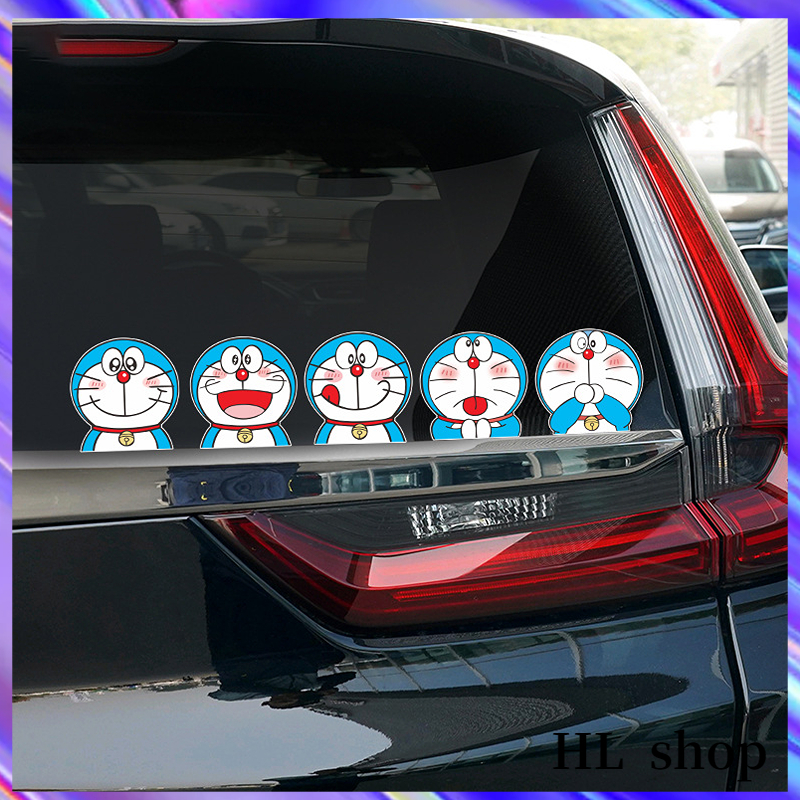 Hl Miếng Dán Trang Trí Mũ Bảo Hiểm / Xe Hơi Hình doraemon Dễ Thương