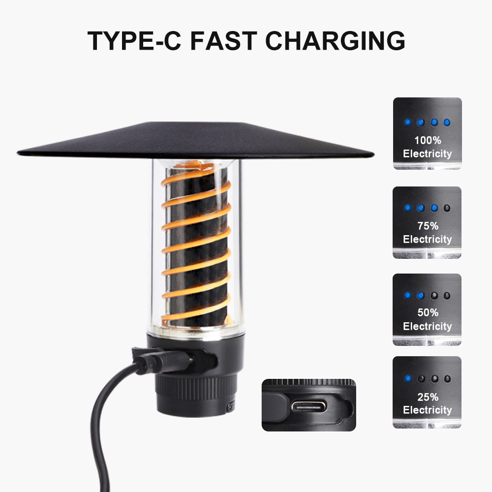 Đèn cắm trại retro có thể sạc lại, đèn pin led siêu sáng không thấm nước, đèn cắm trại ngoài trời có chân đế, đèn lồng ánh sáng ấm