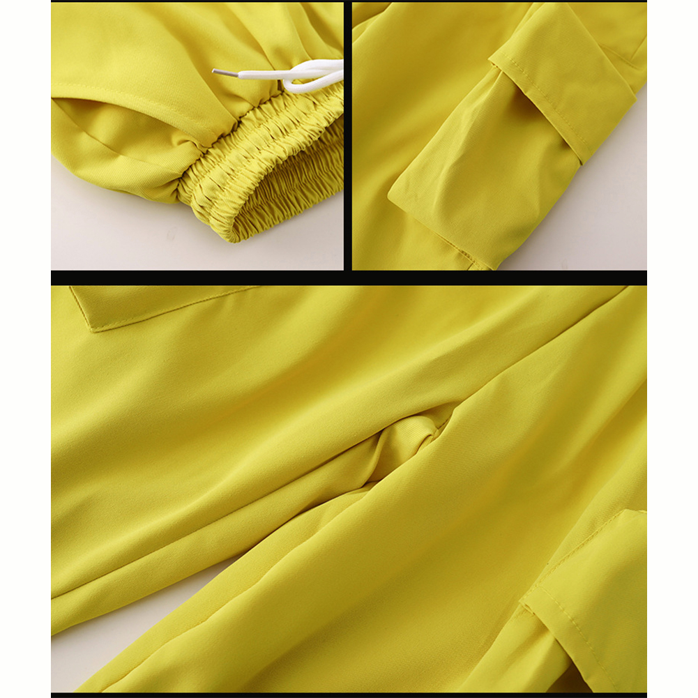 Bộ Trang Phục Áo Croptop + Quần Dài Họa Tiết Rằn Ri Phong Cách Hip hop Đường Phố Màu Đen / Xanh Lá / Hồng Dành Cho Bé Gái