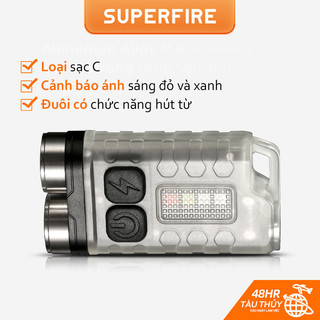 Đèn pin siêu sáng superfire em01 móc khóa led mini edc có thể sạc lại bằng cổng usb uv / đỏ / xanh dương