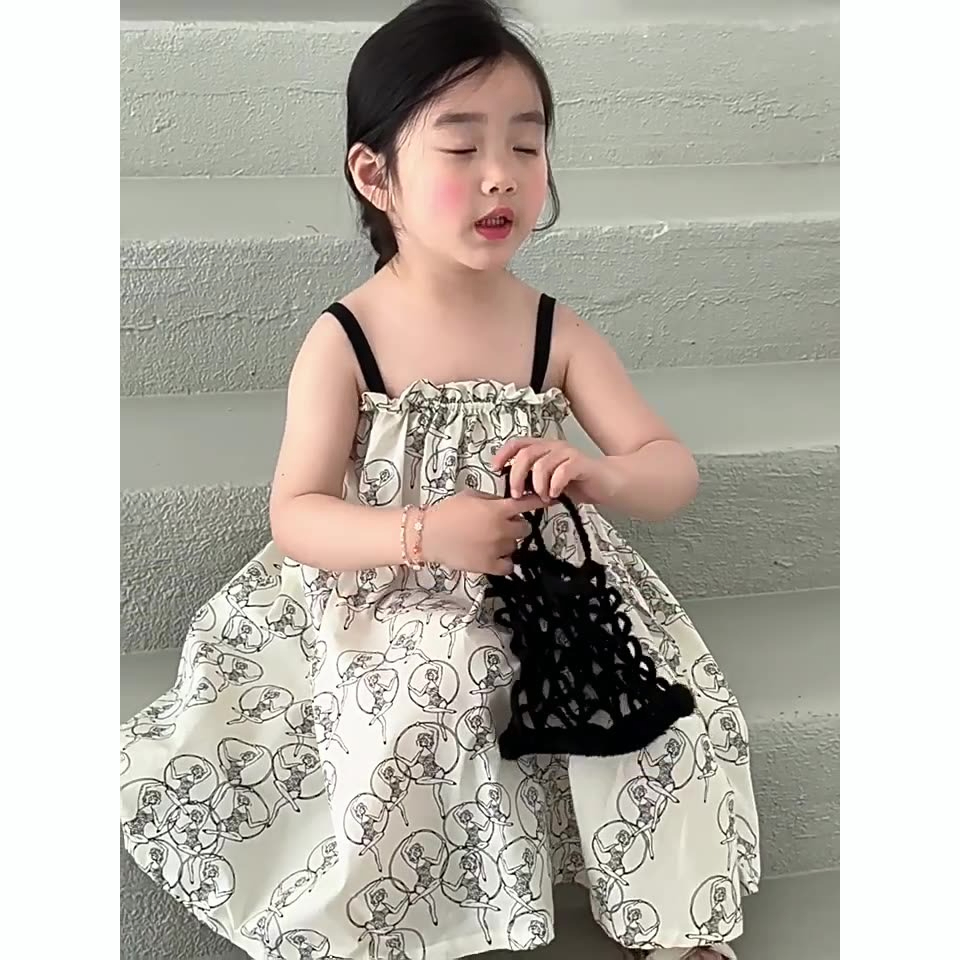 Cô gái Sling Dress Hàn Quốc phiên bản mùa hè thanh lịch bãi biển váy nghỉ lớn váy thời trang