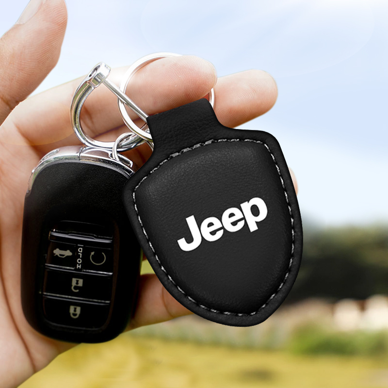 1 Móc Khóa Hợp Kim Màu Đen / Đỏ In Logo Xe JEEP Grand Cherokee Commander Renegade Wrangler Compass Patriot