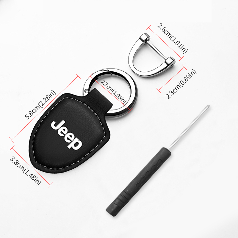1 Móc Khóa Hợp Kim Màu Đen / Đỏ In Logo Xe JEEP Grand Cherokee Commander Renegade Wrangler Compass Patriot