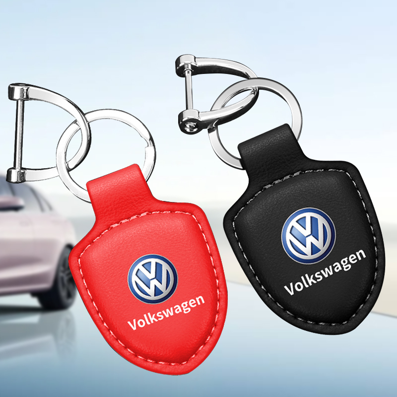 1 Móc Khóa Xe Hơi Bằng Da Và Hợp Kim Màu Đen / Đỏ Cho Volkswagen Polo 4 5 6 7 Golf T5 VW Jetta Passat B5 B6 Golf Tiguan Arteon Atlas