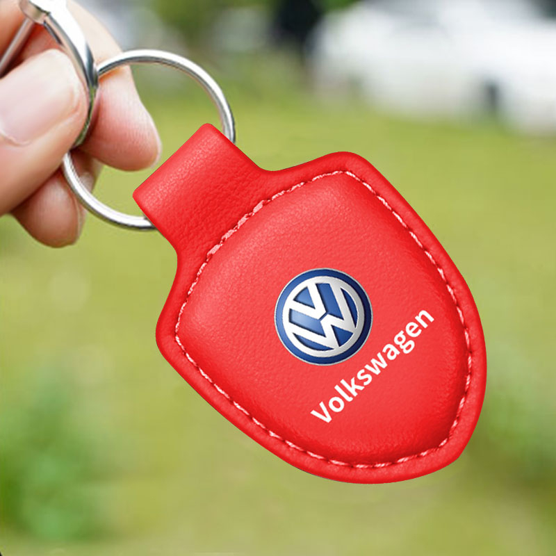 1 Móc Khóa Xe Hơi Bằng Da Và Hợp Kim Màu Đen / Đỏ Cho Volkswagen Polo 4 5 6 7 Golf T5 VW Jetta Passat B5 B6 Golf Tiguan Arteon Atlas