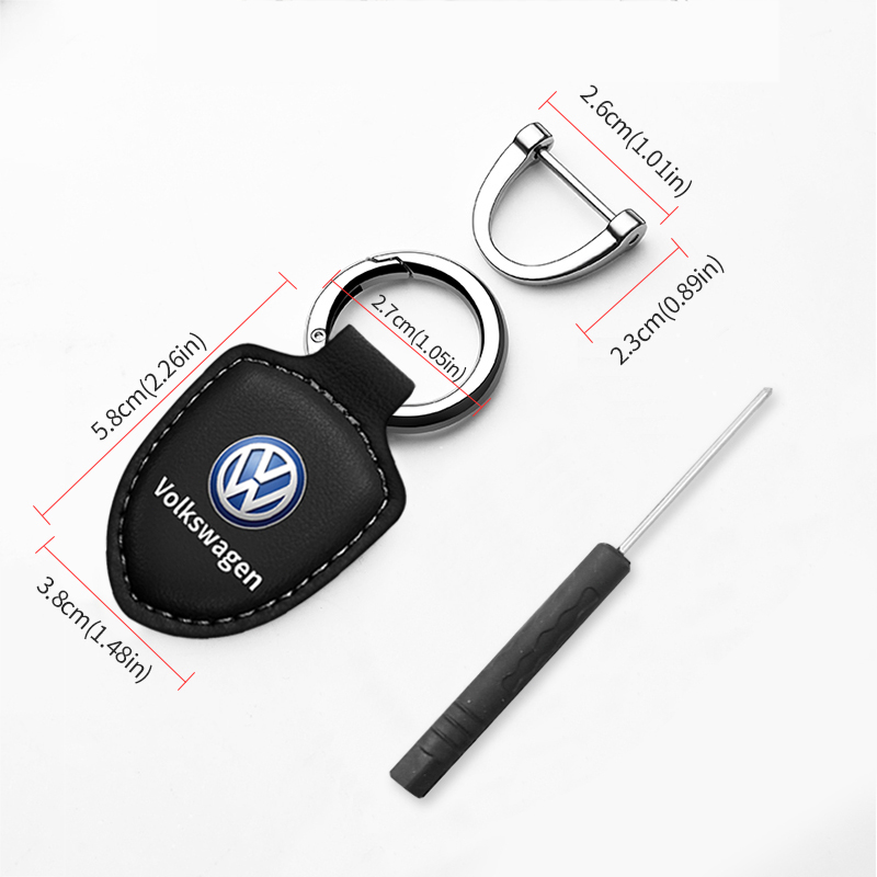 1 Móc Khóa Xe Hơi Bằng Da Và Hợp Kim Màu Đen / Đỏ Cho Volkswagen Polo 4 5 6 7 Golf T5 VW Jetta Passat B5 B6 Golf Tiguan Arteon Atlas