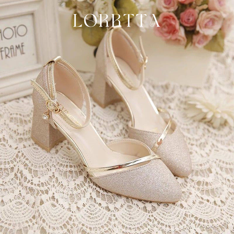 LORRTTA giày cao gót nữ giày nữ bít mũi đính tinh thể 2023NEW BK20Z23051103