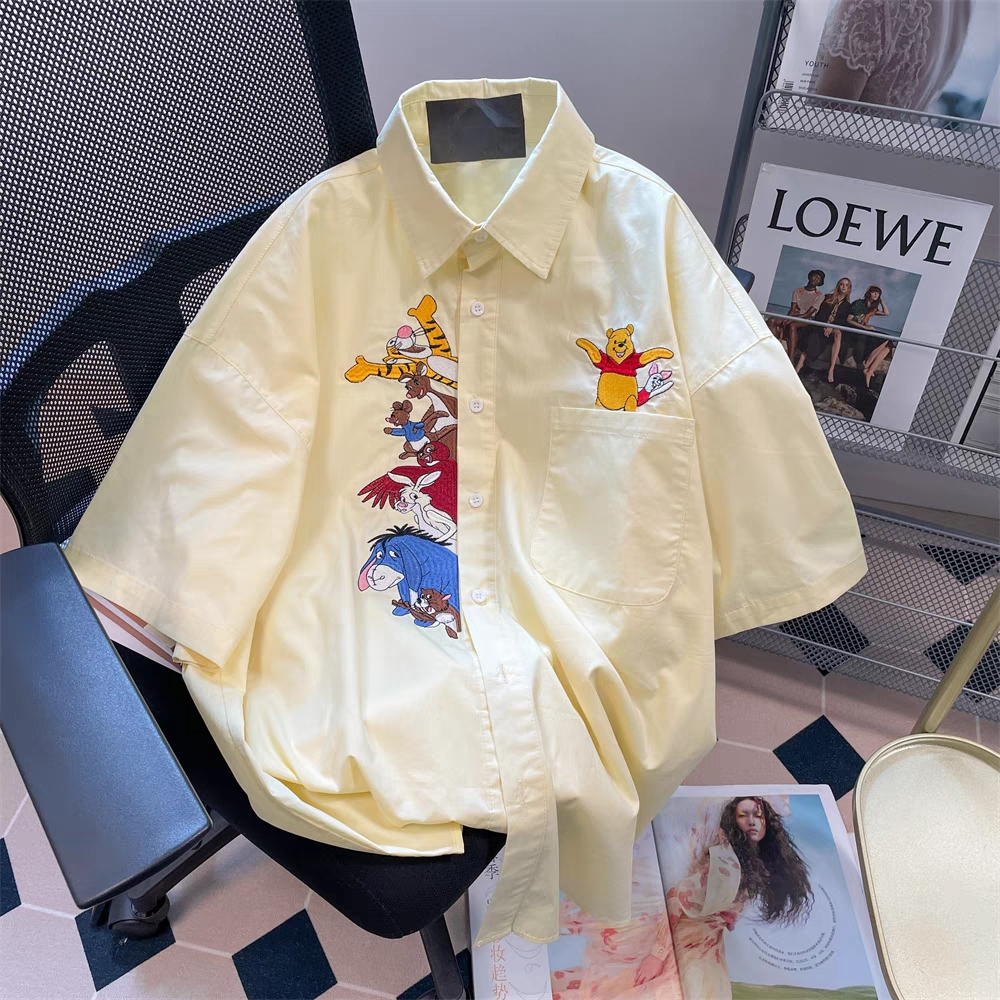 Áo Sơ Mi Tay Ngắn Dáng Rộng Phong Cách Thời Trang Harajuku Nhật Bản Cho Nam Giới