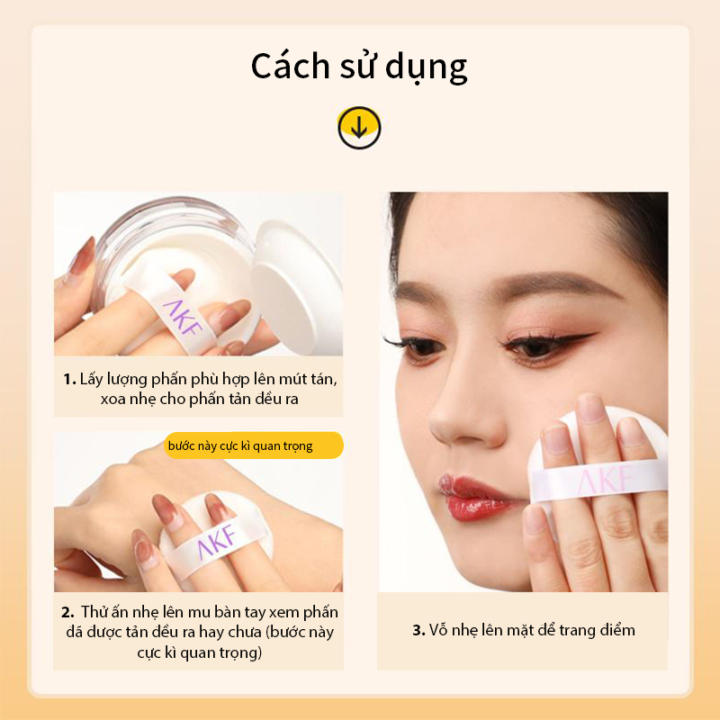 Phấn phủ kiềm dầu AKF lâu trôi chống nước 10g
