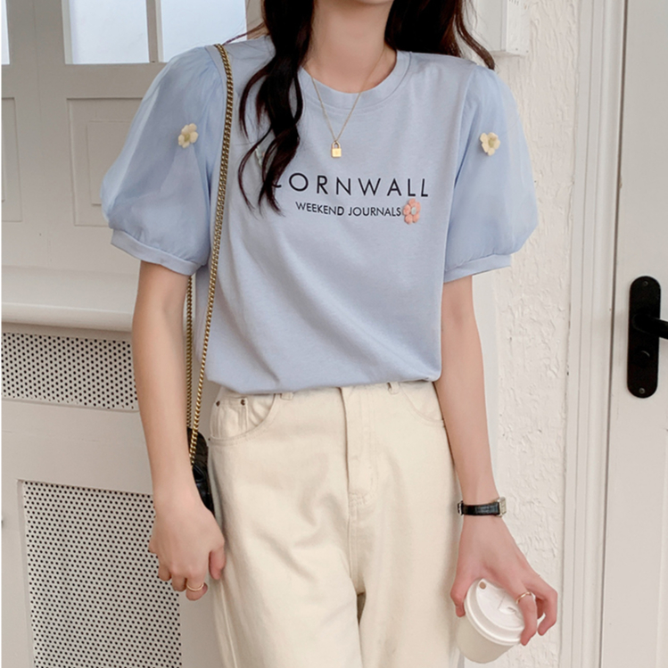 SUXI Áo Kiểu Tay Phồng Ngắn Cổ Thuyền Thời Trang Mùa Hè Xinh Xắn Cho Nữ