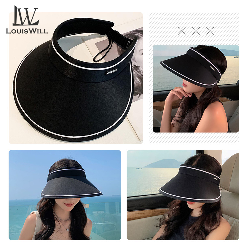 Mũ rộng vành LouisWill hở chóp chống nắng chống tia UV có thể gấp gọn thời trang đi biển cho nữ