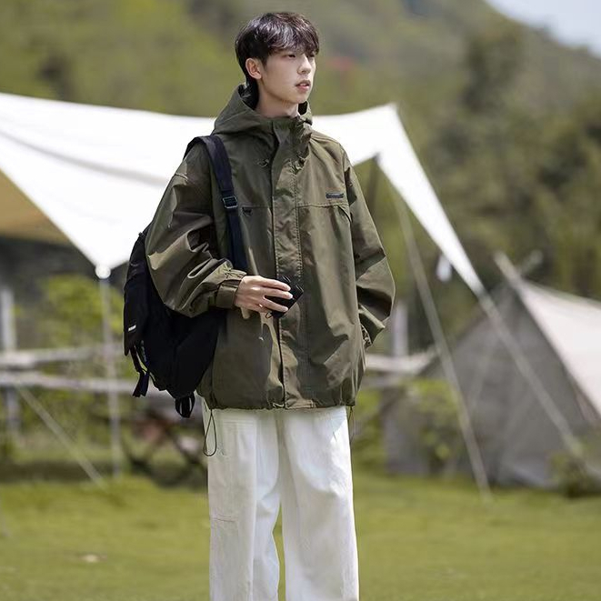 Áo khoác nam form rộng kaki không thấm nước chống nắng vải chất áo khoác bomber túi khóa kéo cao cấp áo khoác jacket nam nữ