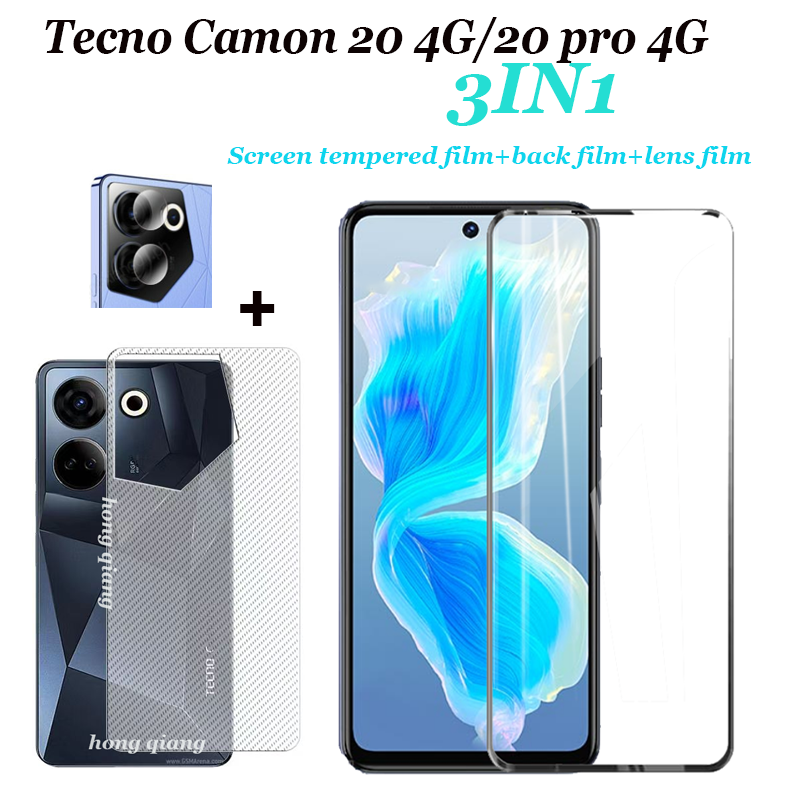 Kính Cường Lực 3 Trong 1 Cho Tecno Camon 20 Tecno Camon 20 pro 4G Camon 20 Premier 18 18p 19 19 pro