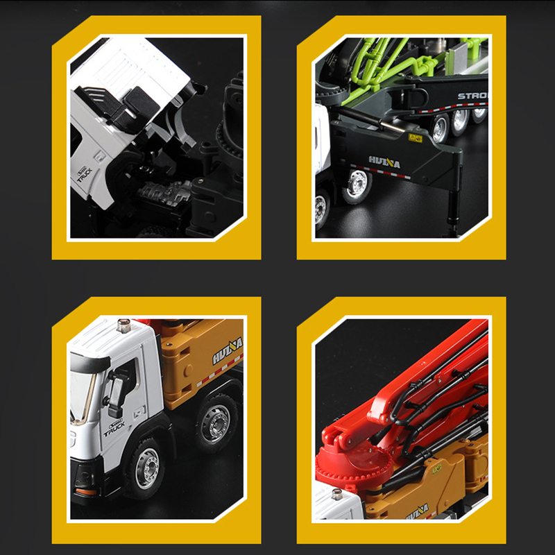 HUINA Mô Hình Xe Tải Bê Tông Bằng Hợp Kim Kẽm Tỷ Lệ 1 / 50