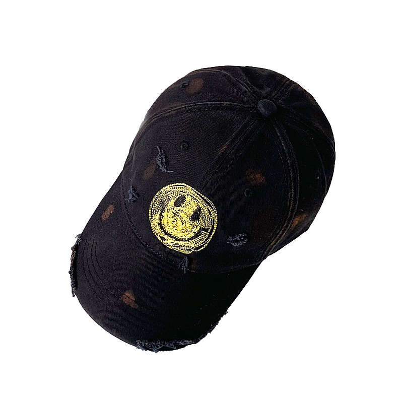 Mũ Lưỡi Trai Thêu Hình Mặt Cười Phong Cách Hàn Quốc Thời Trang Xuân Hè Cho Nam Và Nữ