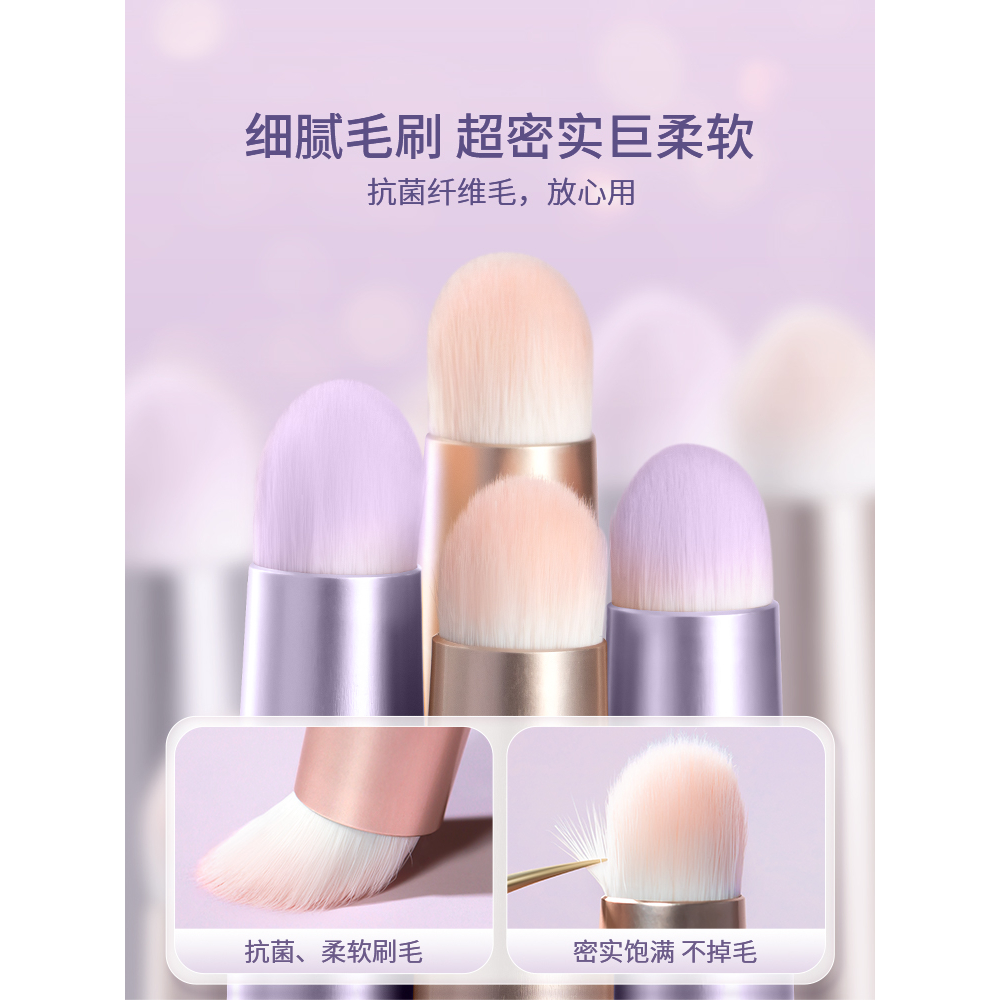 Cọ Tô Son Môi Mini Tay Cầm Ngắn Có Nắp Đậy