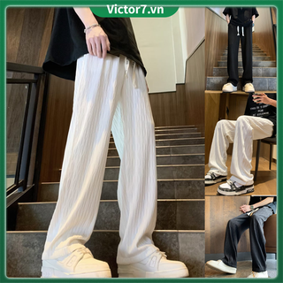 Quần Legging Lụa Lạnh Dáng Suông Rộng Phong Cách Thời Trang Hàn Quốc Cho Nam Giới quần ống rộng Quần baggy nam quần ống suông quần trắng quần thun lạnh quần âu nam hàn quốc