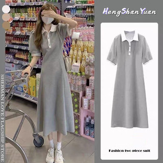 Đầm Maxi Tay Ngắn Cổ Polo Màu Sắc Thời Trang Dành Cho Nữ