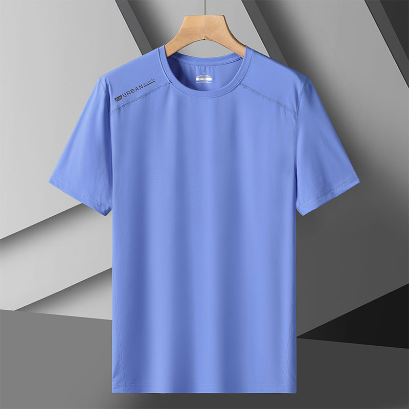Áo Thun Thể Thao Tay Ngắn Chất Liệu Lụa Lạnh Nhanh Khô Phong Cách Hàn Quốc Cho Nam Giới