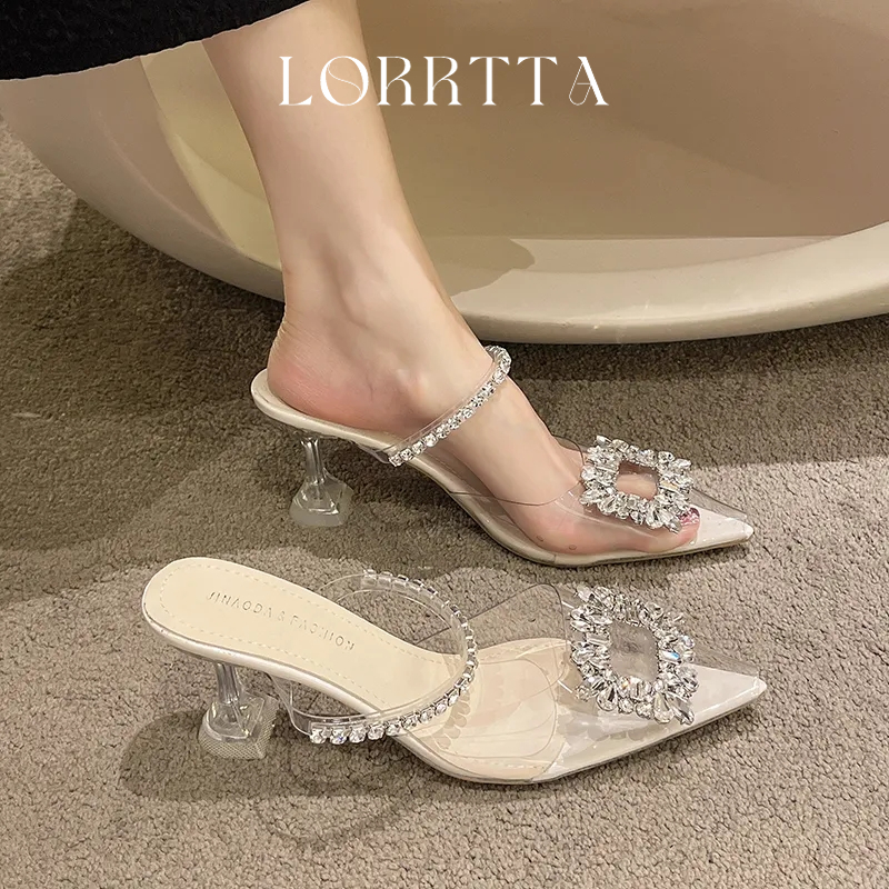 LORRTTA giày cao gót nữ giày nữ bít mũi đính tinh thể 2023NEW 21Z23051803