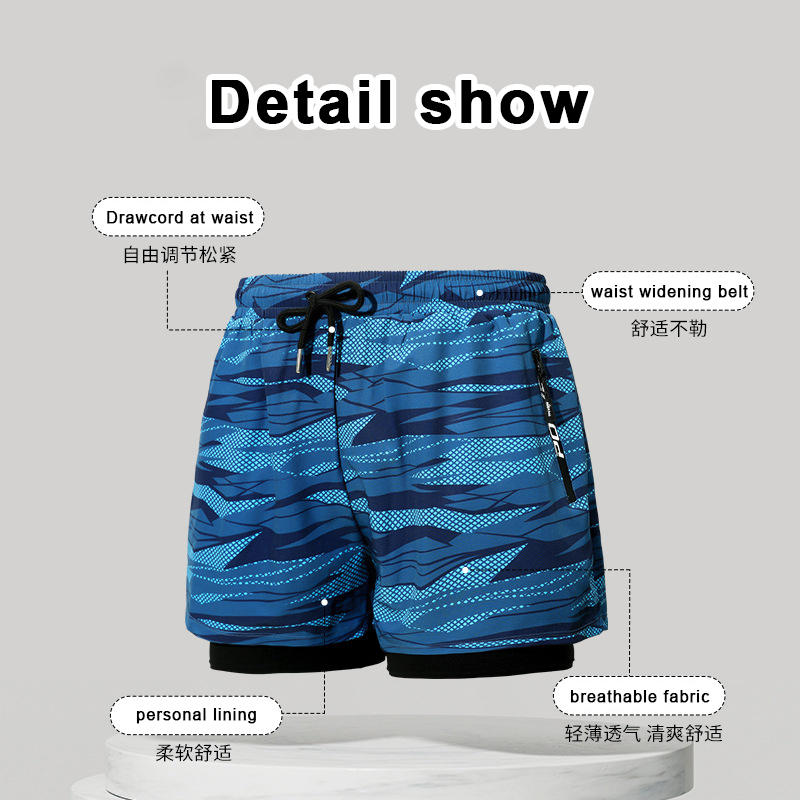 Quần Bơi Dáng Rộng Thiết Kế Hai Lớp Khô Thoáng Nhanh Mẫu Mới 2023 Dành Cho Nam