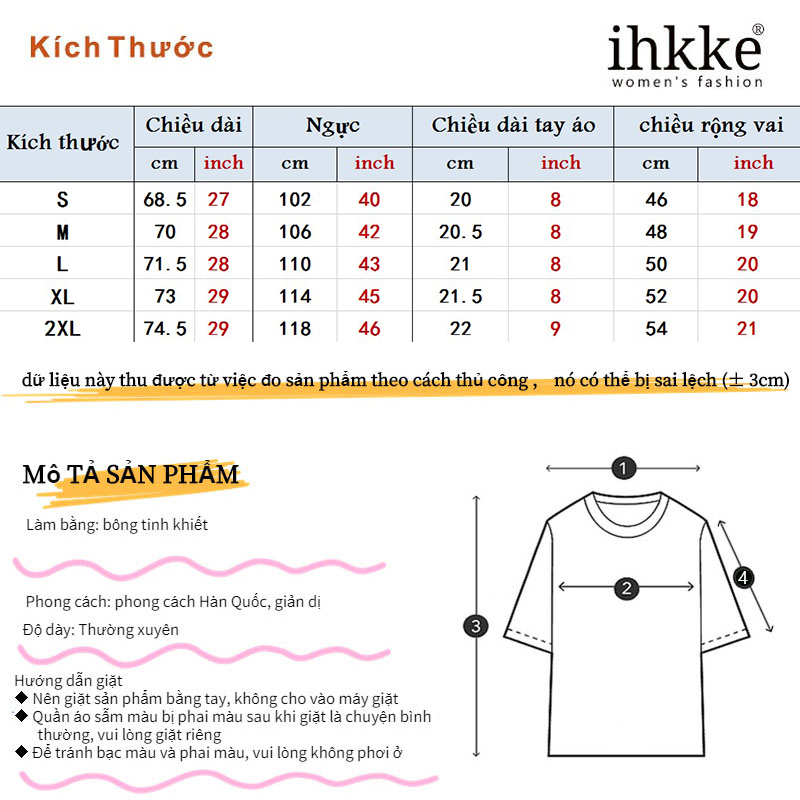 ihkke Áo thun unisex Áo Thun Plus Size In Chữ Phong Cách Vintage Mỹ Oversize áo phông nữ 100%Cotton
