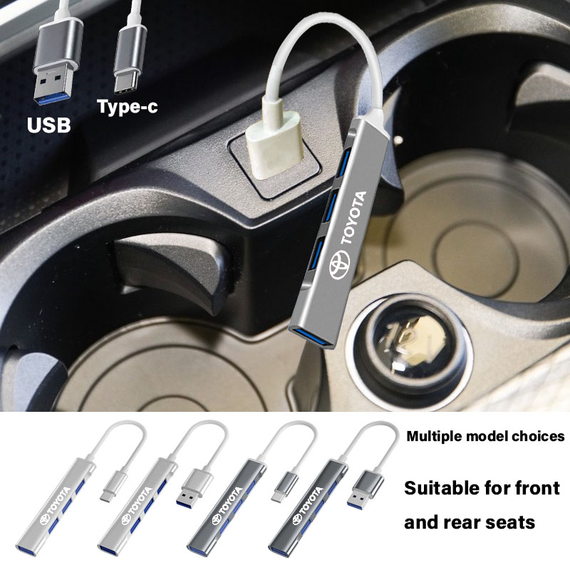 Bộ Chia Cổng USB Type c Cho Xe Hơi Toyota VIos Yaris Corolla Cross Veloz Wish CHR Avanza