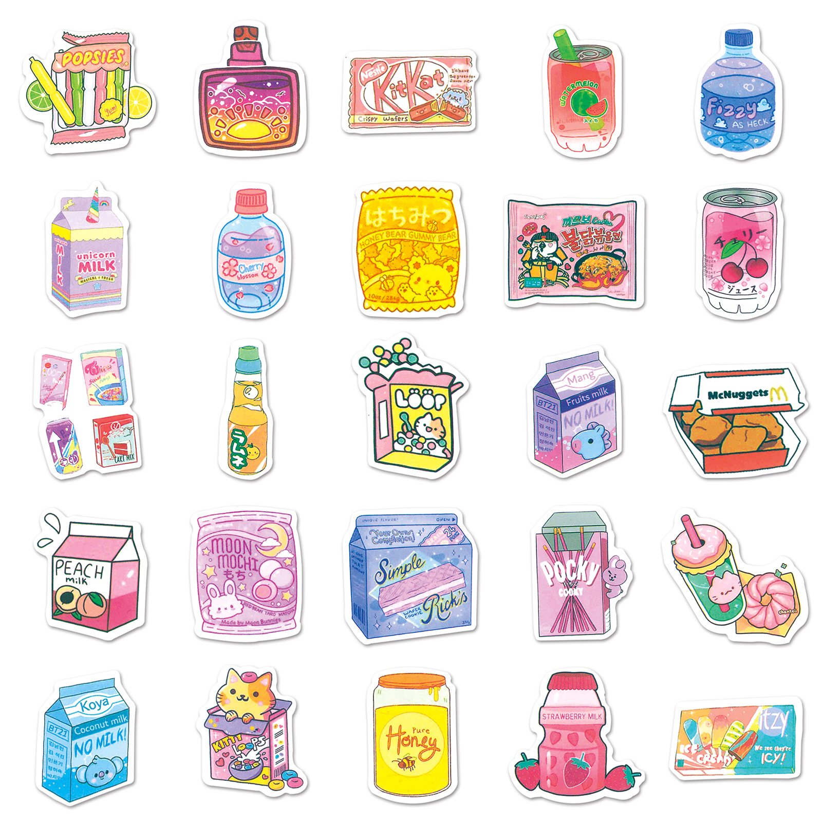 Bộ 102 Miếng Dán Hoạt Hình Chống Thấm Nước Xinh Xắn