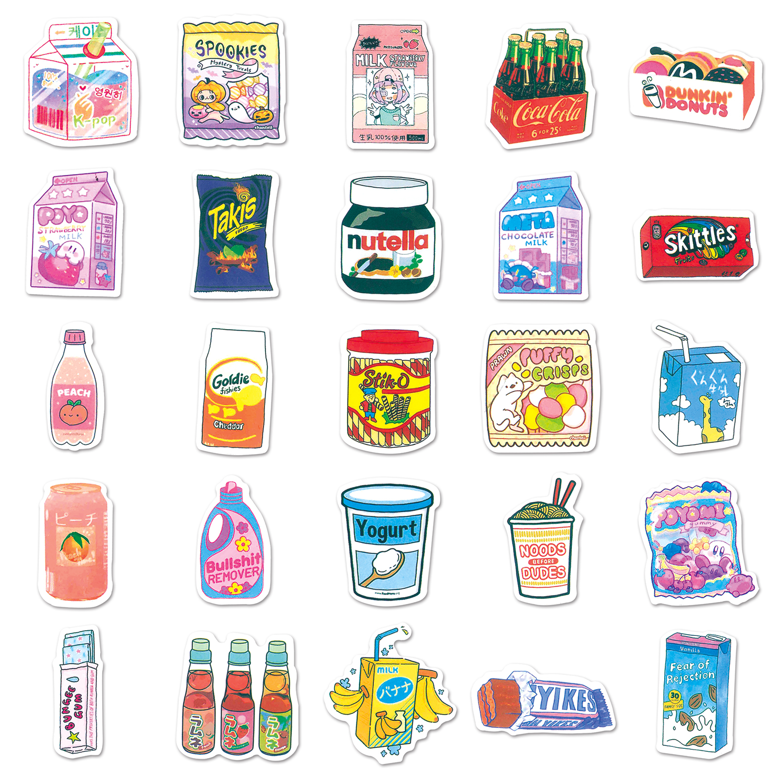 Bộ 102 Miếng Dán Hoạt Hình Chống Thấm Nước Xinh Xắn