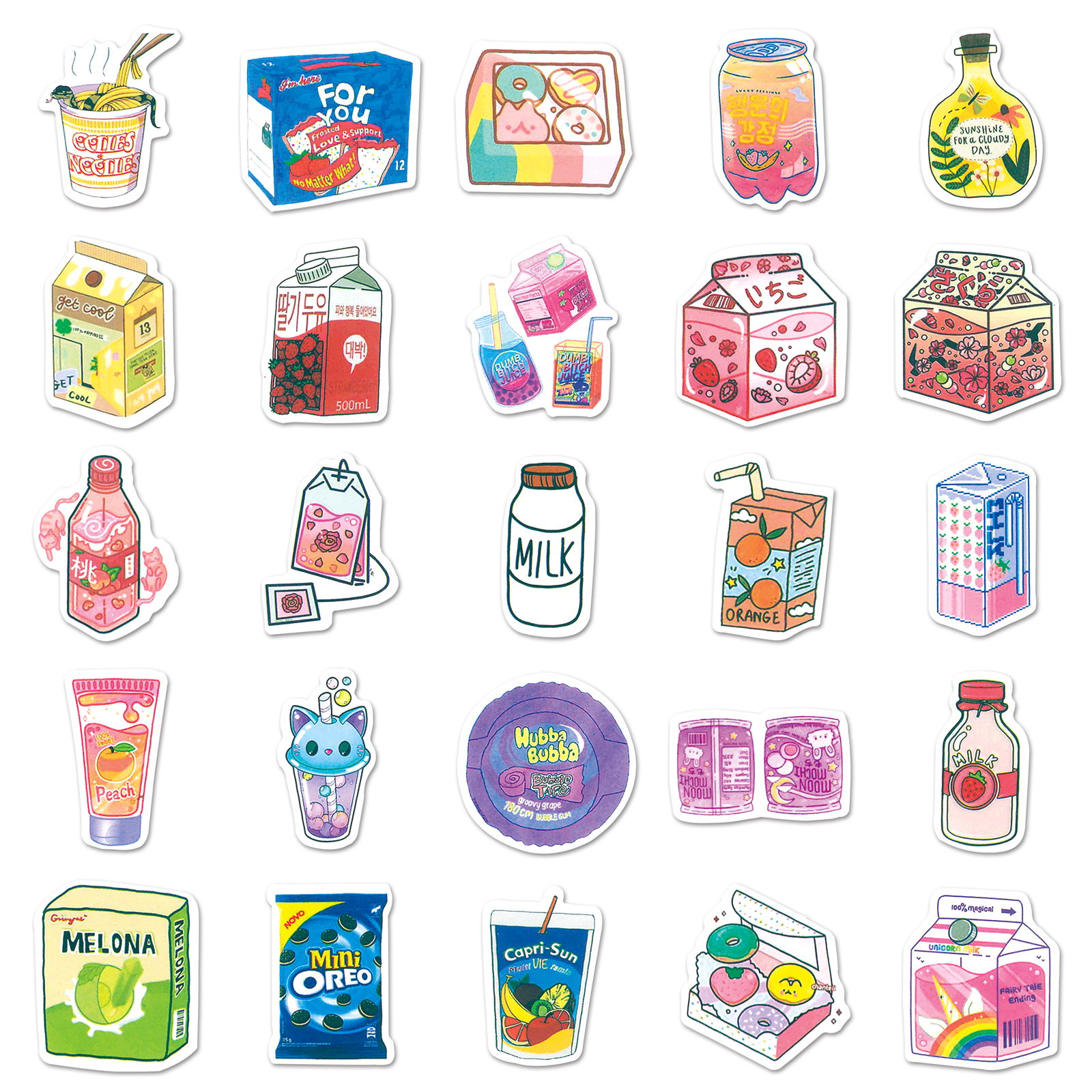 Bộ 102 Miếng Dán Hoạt Hình Chống Thấm Nước Xinh Xắn