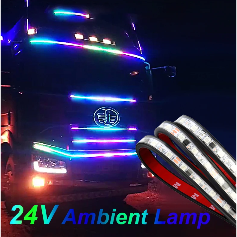 Cuộn Dây Đèn Led 24V RGB DRL 1M 1.5M 2M Nhiều Màu Sắc Cảnh Báo Tiện Dụng Cho Xe Tải