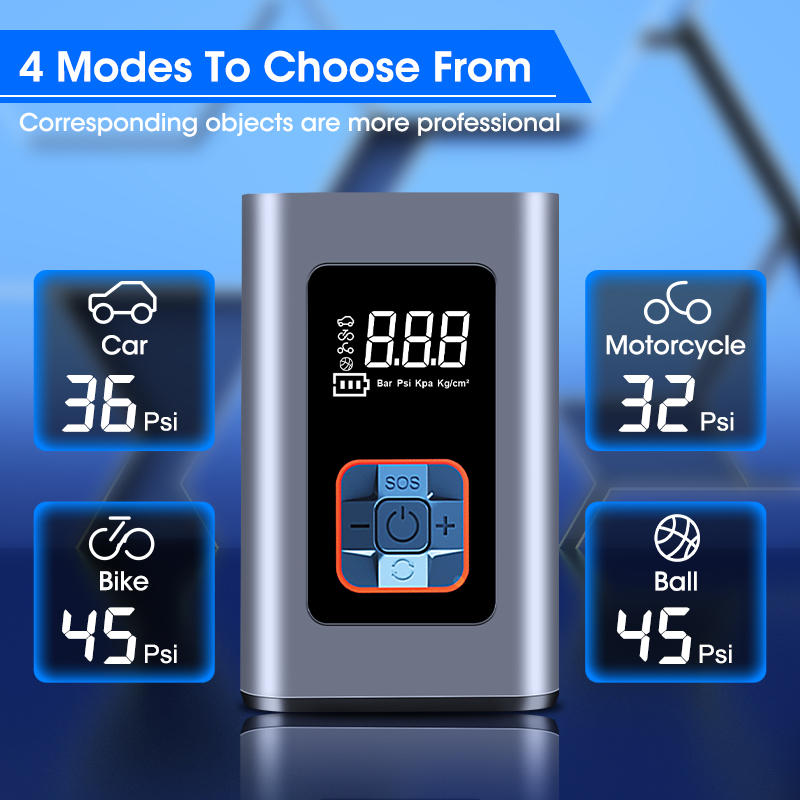 Máy Bơm Lốp Xe Hơi 150PSI Không Dây 60W 4000mAH 12V