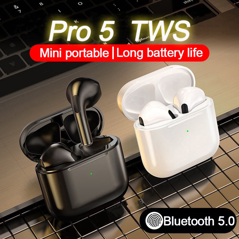 Tai Nghe Bluetooth 5.0 Không Dây TWS Mini Pro 5 Giảm Tiếng Ồn Chống Thấm Nước Cho Xiaomi iPhone
