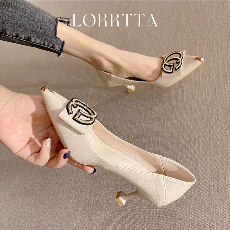 LORRTTA giày cao gót nữ giày nữ bít mũi đính tinh thể 2023NEW 21Z23051801