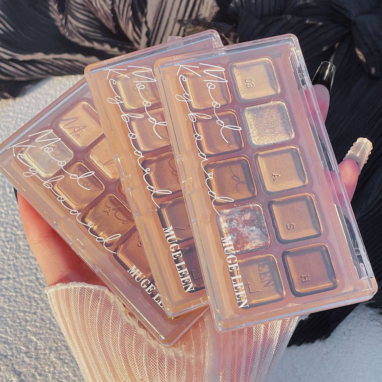 Muge Leen Ten Bảng Phấn Mắt Màu Cam / Nâu / Trà Sữa Phong Cách Hàn Quốc Thời Trang Thu Đông