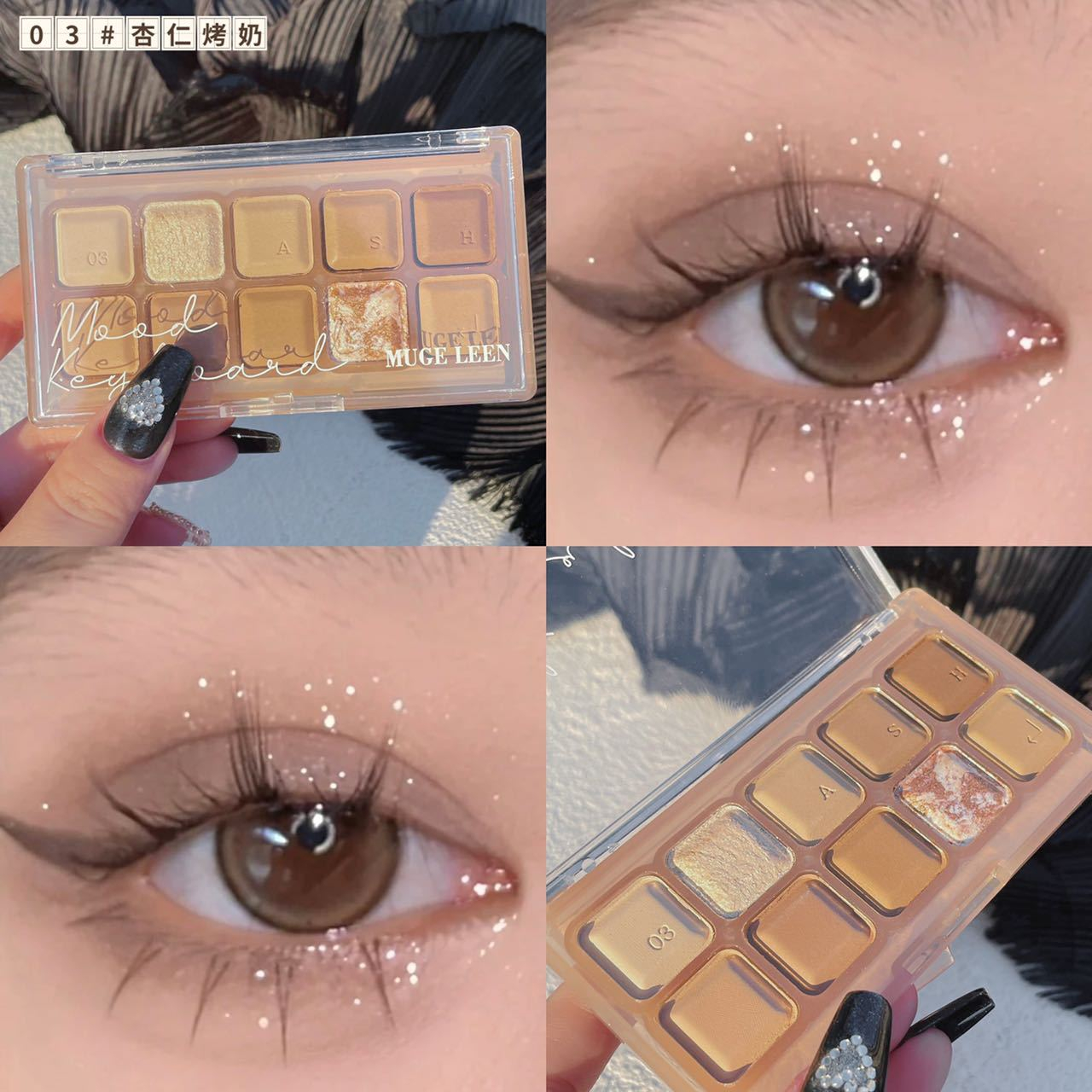 Muge Leen Ten Bảng Phấn Mắt Màu Cam / Nâu / Trà Sữa Phong Cách Hàn Quốc Thời Trang Thu Đông