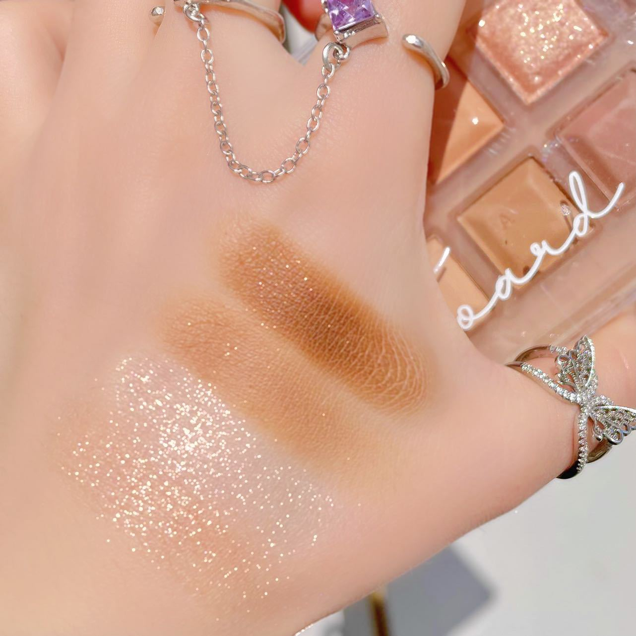 Muge Leen Ten Bảng Phấn Mắt Màu Cam / Nâu / Trà Sữa Phong Cách Hàn Quốc Thời Trang Thu Đông