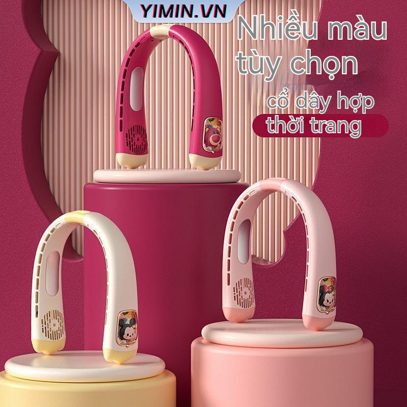 Quạt mini, quạt đeo cổ mini tích điện không cánh sạch pin dung lượng pin 4000mah 3 cấp độ gió êm ái cổng sạc usb 20Z23051003