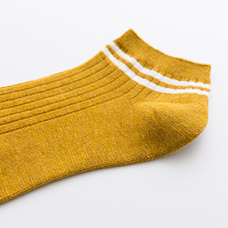 FHYL Vớ Cotton Mỏng Hai Sọc Nhiều Màu Sắc Vô Hình Khử Mùi Mùa Hè Hàn Quốc Cho Nam